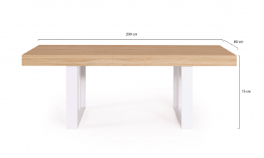 Table à manger extensible Brixton 160-200cm bois et gris + 6