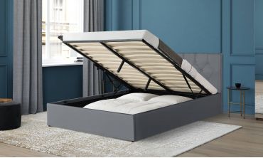 Lit coffre Hannah PVC avec sommier