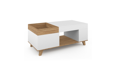 Table basse Stella avec plateau relevable et double coffre