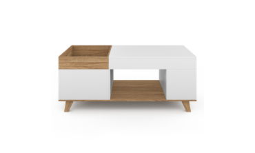 Table basse Stella avec plateau relevable et double coffre