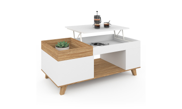 Table basse Stella avec plateau relevable et double coffre