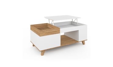 Table basse Stella avec plateau relevable et double coffre