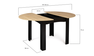 Table à manger extensible ronde Dina