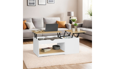 Table basse relevable + coffre Elina