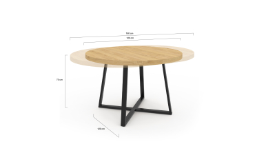 Table à manger extensible Sana 120-160 cm