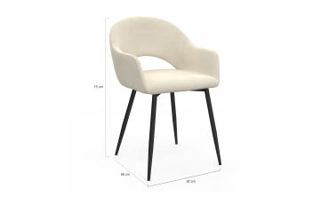 Chaises Rebeca avec accoudoirs en velours