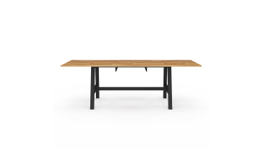 Table repas extensible Mathilde 160-240cm plateau bois et pieds noirs