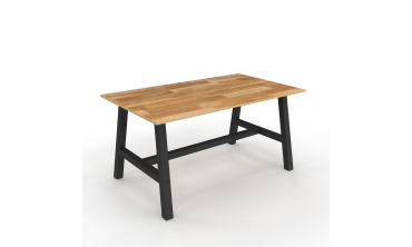 Table repas extensible Mathilde 160-240cm plateau bois et pieds noirs