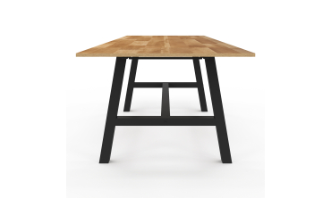 Table repas extensible Mathilde 160-240cm plateau bois et pieds noirs