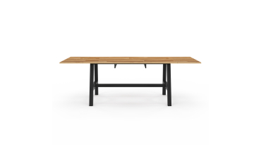 Table repas extensible Mathilde 160-240cm plateau bois et pieds noirs