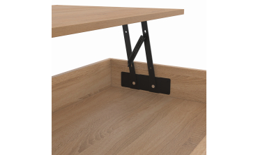 Table basse Spider avec plateau relevable bois et pieds croisés noir L100cm