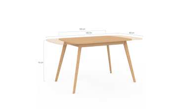 Table repas extensible Venezia 120-160cm