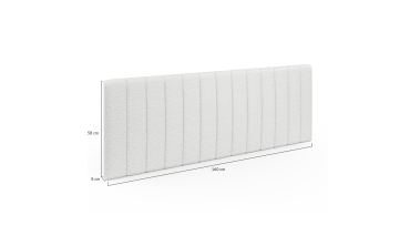 Tête de lit murale Céline en bouclette blanche 160cm