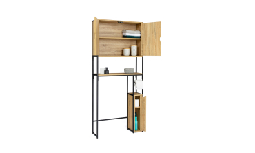 Meuble spécial dessus de WC avec armoire double portes et étagère