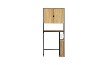 Meuble spécial dessus de WC avec armoire double portes et étagère