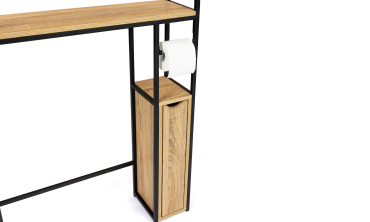 Meuble spécial dessus de WC avec armoire double portes et étagère