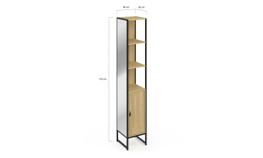 Colonne de salle de bain Memphis 1 porte avec miroir 170cm