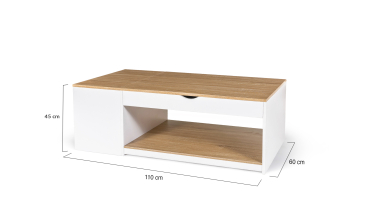 Table basse relevable + coffre Elina