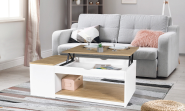 Table basse relevable + coffre Elina