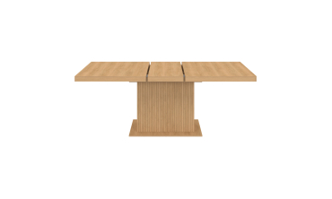 Table repas extensible Albane 160-200cm bois pieds effet tasseaux avec rangement intégré