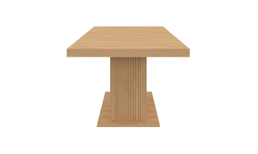 Table repas extensible Albane 160-200cm bois pieds effet tasseaux avec rangement intégré