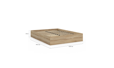 Lit coffre Malta en bois avec sommier 140x190cm