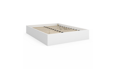 Lit coffre Malta en bois blanc avec sommier 140x190cm