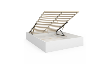 Lit coffre Malta en bois blanc avec sommier 140x190cm