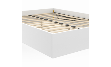 Lit coffre Malta en bois blanc avec sommier 140x190cm