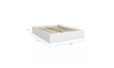 Lit coffre Malta en bois blanc avec sommier 140x190cm