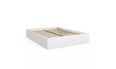 Lit coffre Malta en bois blanc avec sommier 140x190cm