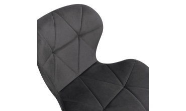 Chaises Daisy en velours gris et pieds noirs - lot de 2