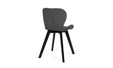 Chaises Daisy en velours gris et pieds noirs - lot de 4