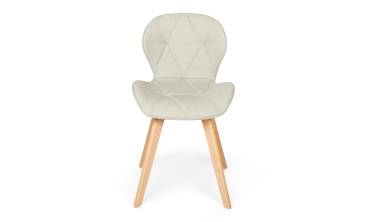 Chaises Gatsby en tissu beige et pieds bois - lot de 2