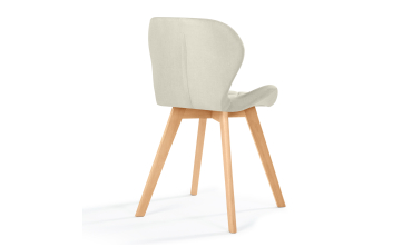 Chaises Gatsby en tissu beige et pieds bois - lot de 2