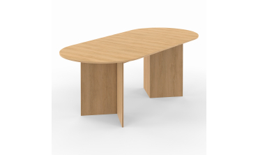 Table repas Gabin plateau extensible 160-200cm effet hêtre et pieds design