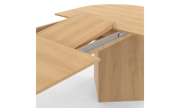 Table repas Gabin plateau extensible 160-200cm effet hêtre et pieds design