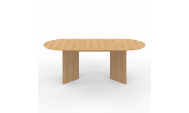 Table repas Gabin plateau extensible 160-200cm effet hêtre et pieds design