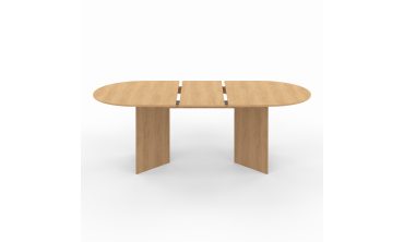 Table repas Gabin plateau extensible 160-200cm effet hêtre et pieds design