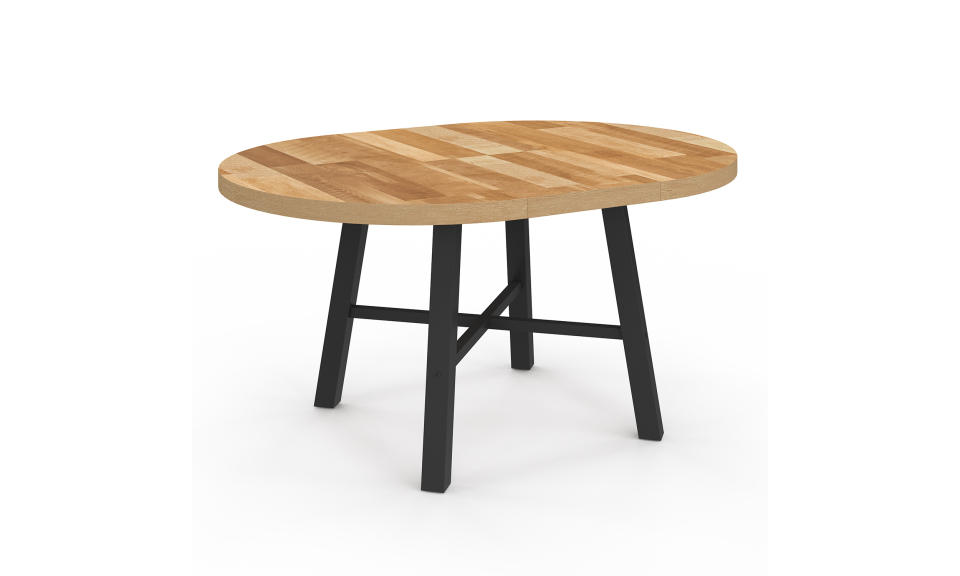 Table repas Mathilde plateau extensible 110-150cm bois et pieds noirs Table repas Mathilde plateau extensible 110-150cm bois et pieds noirs