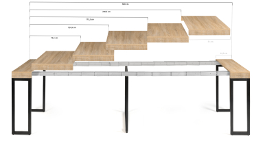 Console extensible Memphis 300cm