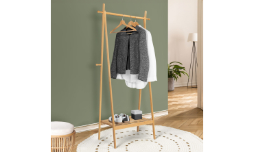 Portant pliable avec étagère en bambou maya