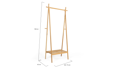 Portant pliable avec étagère en bambou maya