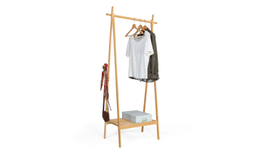 Portant pliable avec étagère en bambou maya