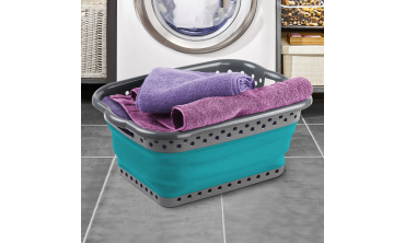 Panier à linge pliable - Bleu Gris