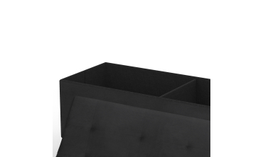 Banc coffre avec pieds dorés Loan en velours noir 100cm