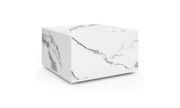 Table basse carrée effet marbre avec rangement 60cm