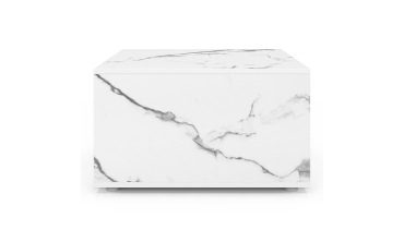 Table basse carrée effet marbre avec rangement 60cm