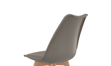 Chaises Nordia assise taupe et pieds bois - lot de 4