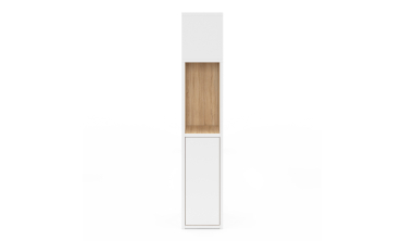 Tête de lit Léo bois et blanche avec rangements 145cm